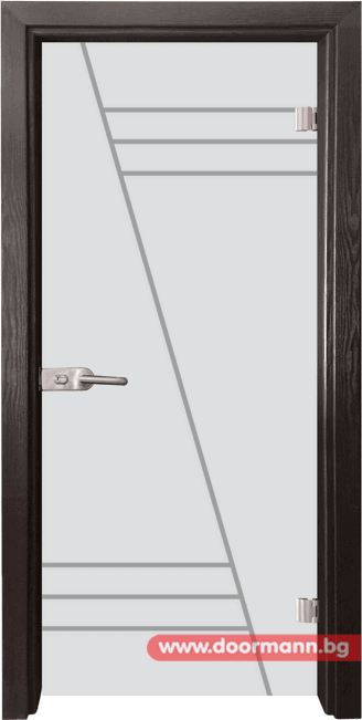 Стъклена врата модел Gravur 13-4 - Венге